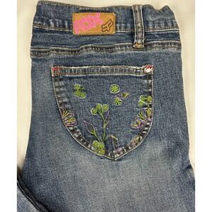 Rare Y2K FOX Racing Low Rise Boot Cut Women's Denim Jeans -Great Details! Sz:7